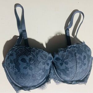 Victoria’s Secret Dream Angels, Lined Demi, Underwire Bra, dusty blue lace, 32DD
